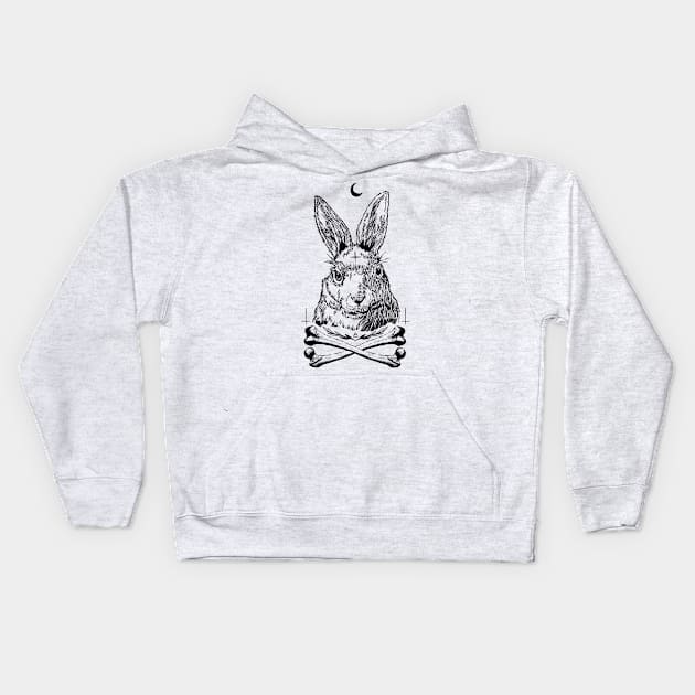 Dark Rabbit 2 Kids Hoodie by LadyMorgan